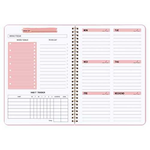 Undated A5 Pink Weekly Planner for Students