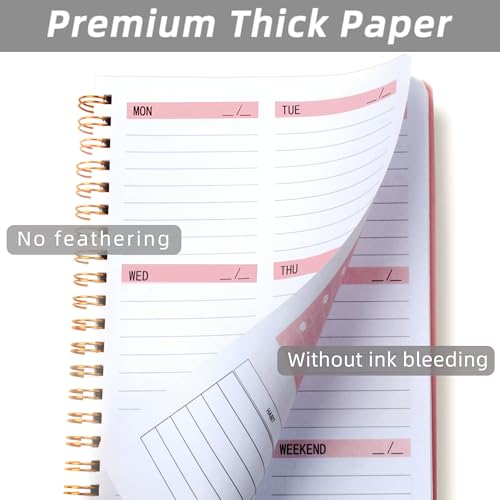 Undated A5 Pink Weekly Planner for Students