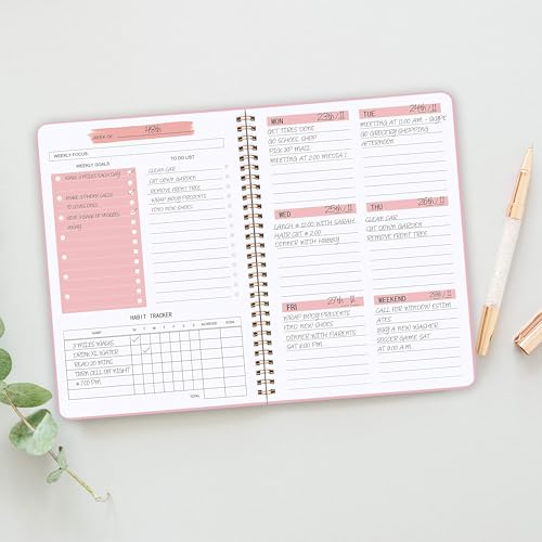 Undated A5 Pink Weekly Planner for Students