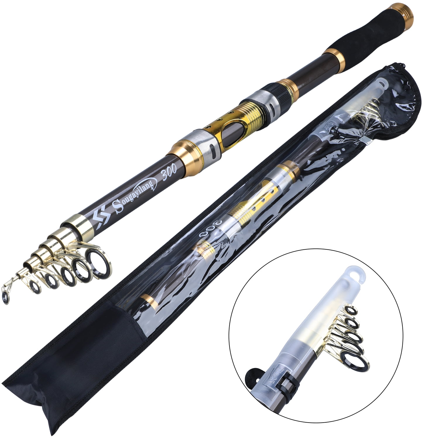 Sougayilang Telescopic Spinning Carbon Fiber Fishing Pole