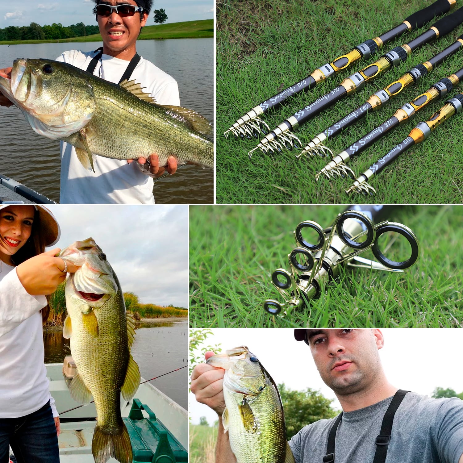 Sougayilang Telescopic Spinning Carbon Fiber Fishing Pole