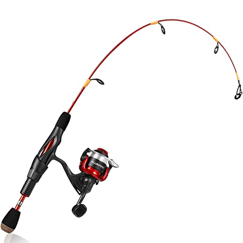 PLUSINNO Ice Fishing Rod and Reel Combo, 26"/27"/28