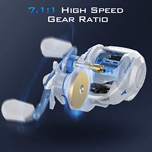 KastKing Centron Lite Baitcasting Reels, 7.1:1 Gear Ratio - White