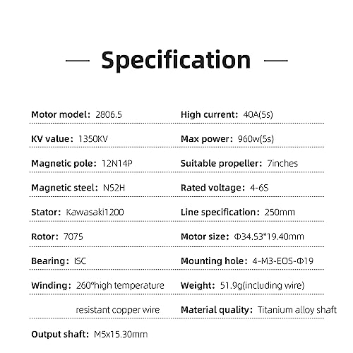 HGLRC Specter 2806.5 1350KV Brushless Motor for FPV