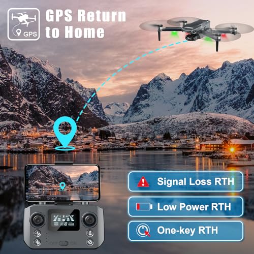 4K Camera RC Quadcopter: Long Range, GPS Auto Return