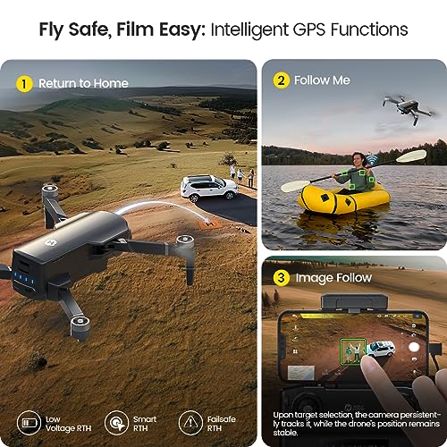 HS360S 4K GPS Drone: Foldable, Brushless Motor, 5G - 10000ft