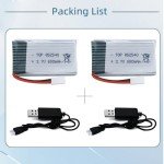 Tosiicop 650mAh Drone Lipo Battery Pack - 2 Batteries