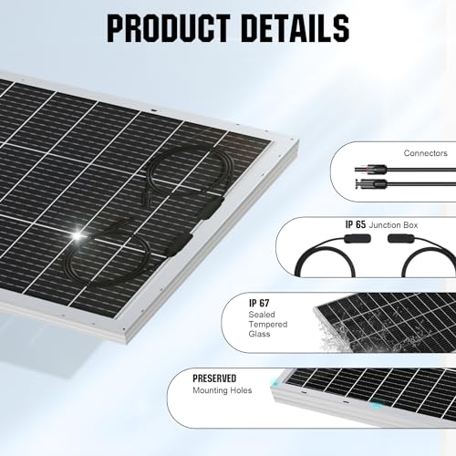 ECO-WORTHY 195W Bifacial Monocrystalline Solar Panel