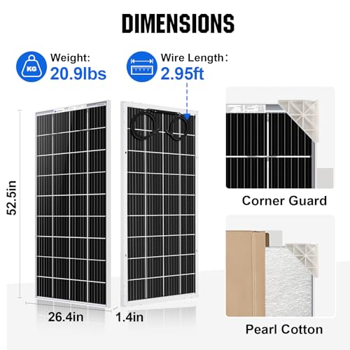 ECO-WORTHY 200W Bifacial Monocrystalline Solar Panels
