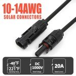 10FT 10AWG Solar Extension Cable Kit with Connectors