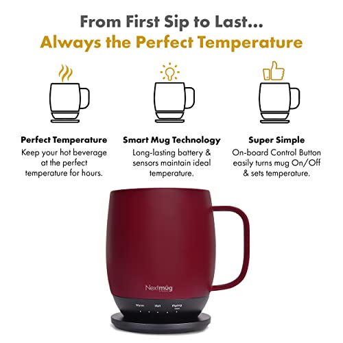 Nextmug Smart Heated Coffee Mug - Burgundy 14 oz