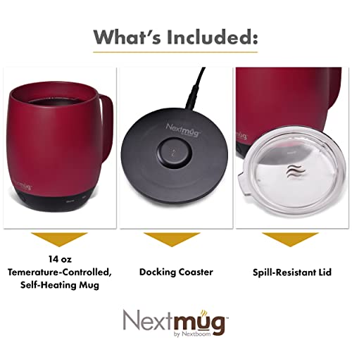 Nextmug Smart Heated Coffee Mug - Burgundy 14 oz