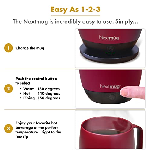 Nextmug Smart Heated Coffee Mug - Burgundy 14 oz