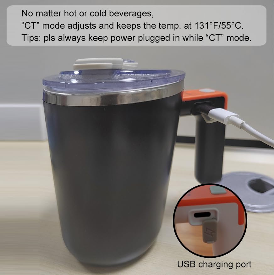 Smart Self-Heating Mug with Temperature Control - Black