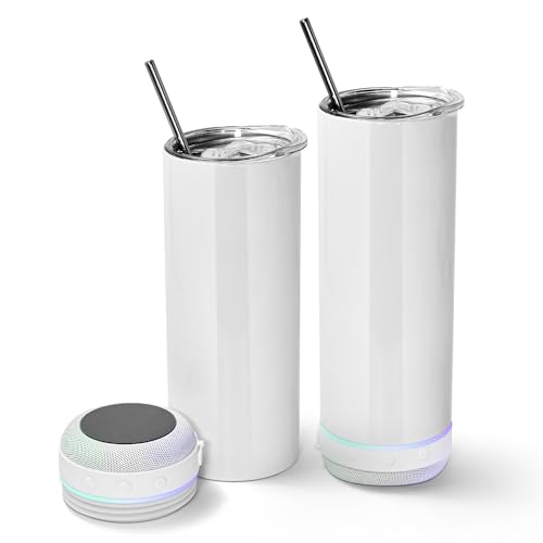 2 Pack Music Speaker LED Tumbler with Straw