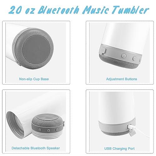 Bluetooth Speaker Insulated Tumbler Cup - 20oz