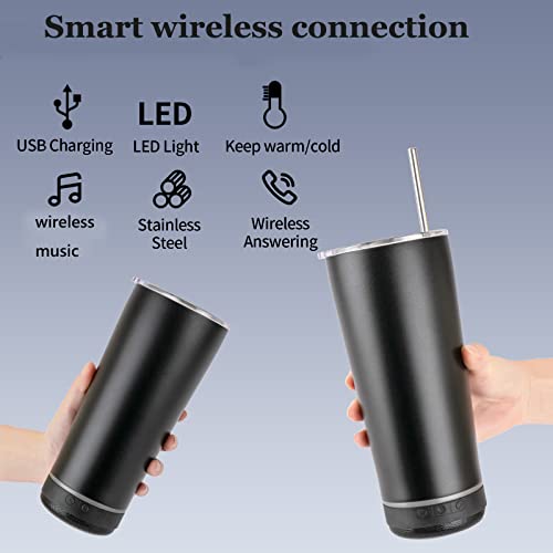 Smart Heated Speaker Tumbler with LED Light