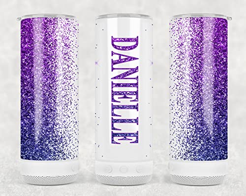 Personalized Glitter Music Insulated Travel Mug