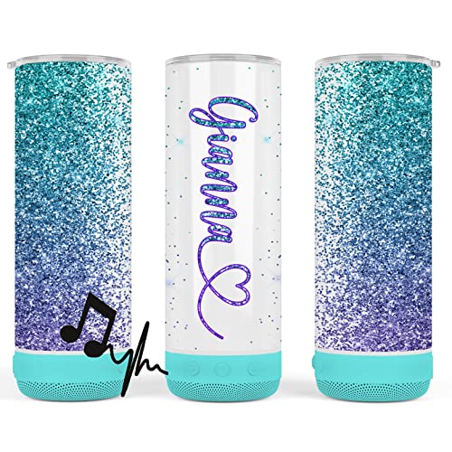 Personalized Glitter Music Insulated Travel Mug