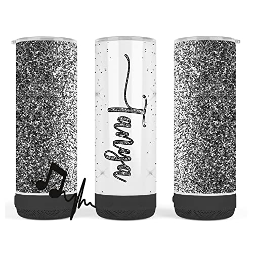 Personalized Glitter Music Insulated Travel Mug