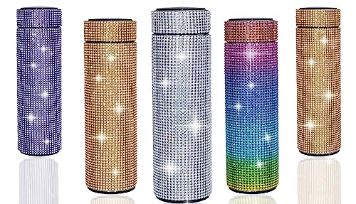 Diamond-Coated Smart Thermos with Temperature Display