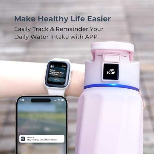 Smart Heated Water Bottle with Drink Reminder - Pink