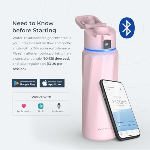 Smart Heated Water Bottle with Drink Reminder - Pink