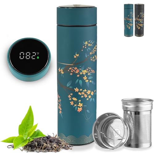 Smart Heated Tea Infuser Bottle with Temperature Display
