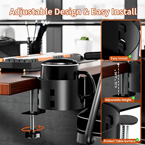 Adjustable Anti-Spill Desk Cup Holder Clamp