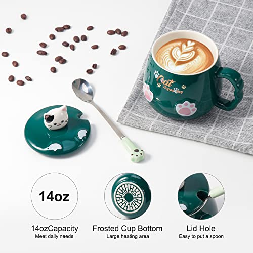 Cute Cat Mug Warmer Set with Temperature Control