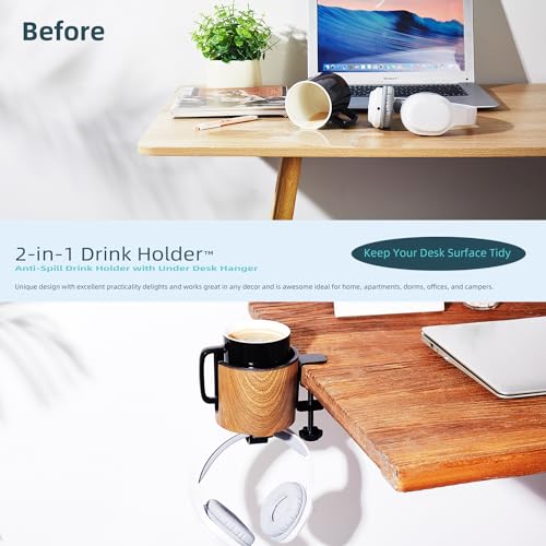 Cowinational Luxury Wooden 2-in-1 Heated Cup Holder