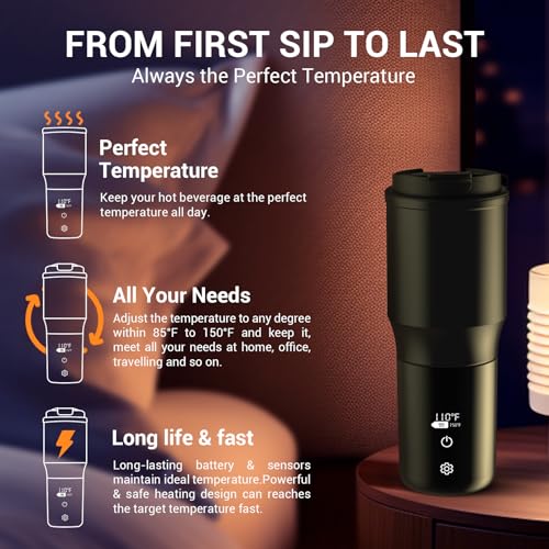 Smart Heated Travel Mug with Temperature Control, 15oz