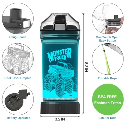 Monster Truck LED Heated Kids Water Bottle