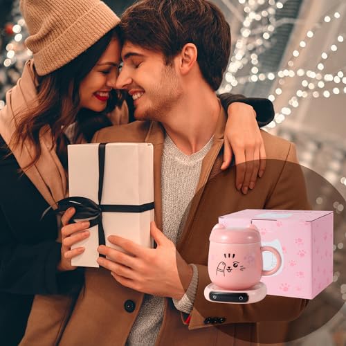 Smart Heated Cat Mug & Beverage Warmer Set