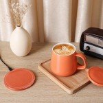APEKX Self-Heating Ceramic Mug with Wireless Charging