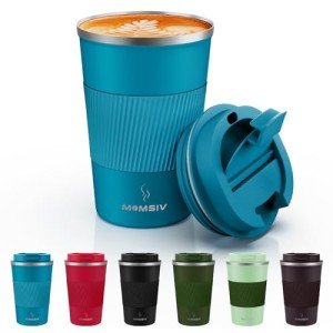 MOMSIV Insulated Heated Travel Coffee Mug - Blue