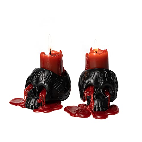 Bleeding Skull Candles - Spooky Decor Gift Set