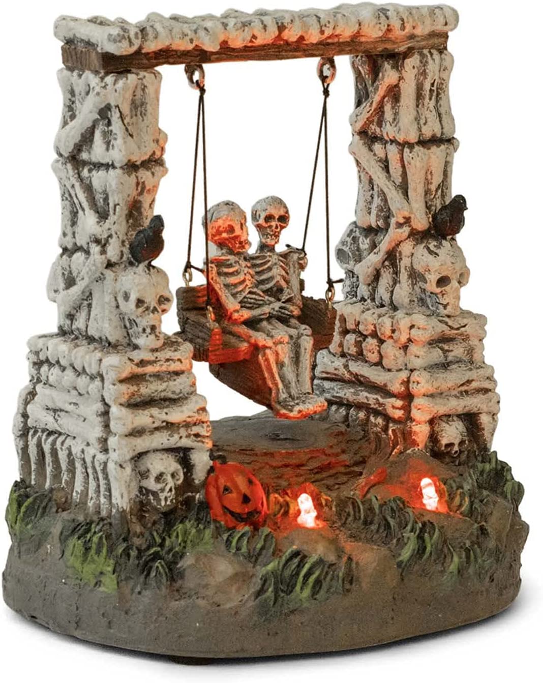 LED Swinging Skeleton Halloween Figurine