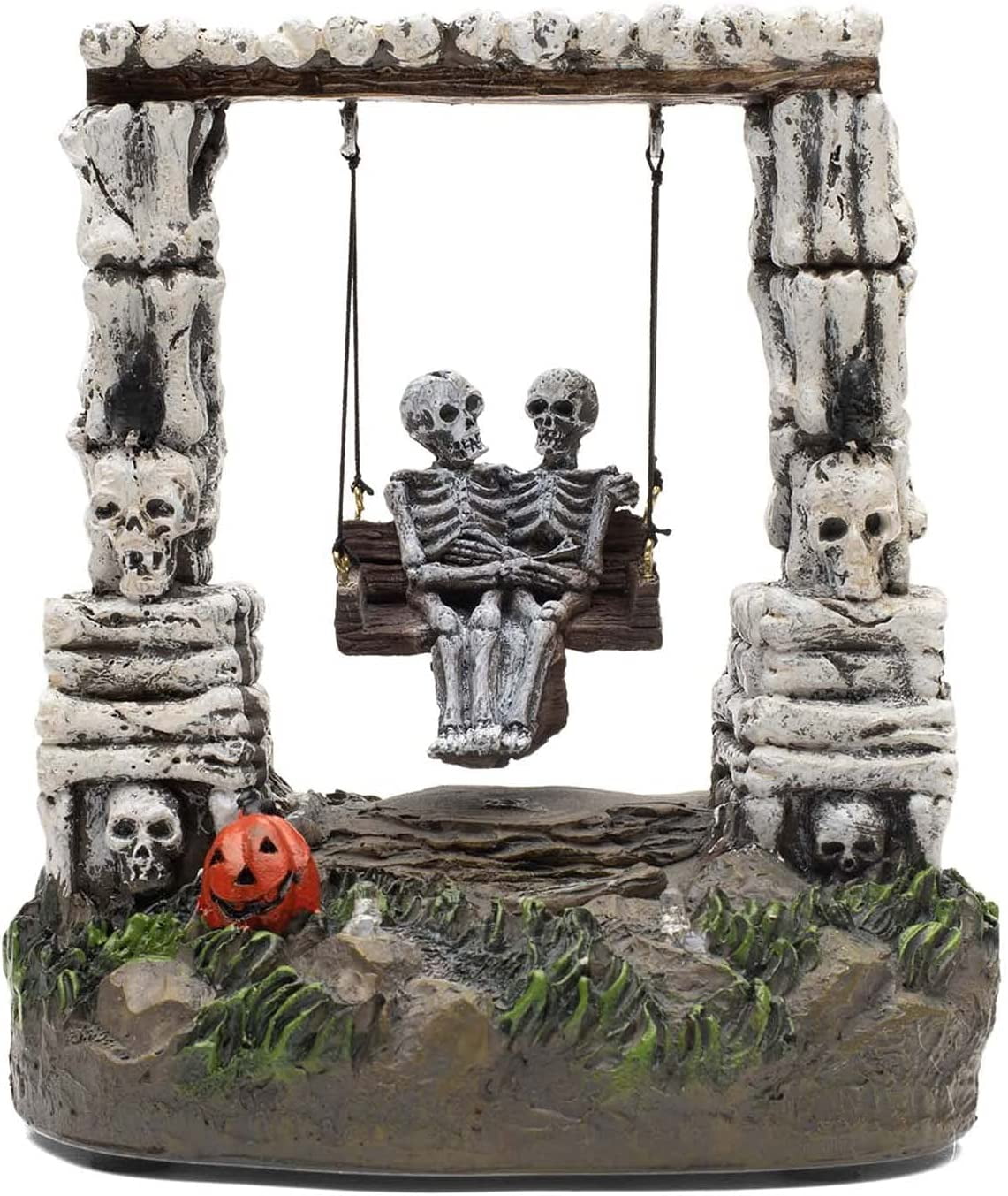 LED Swinging Skeleton Halloween Figurine