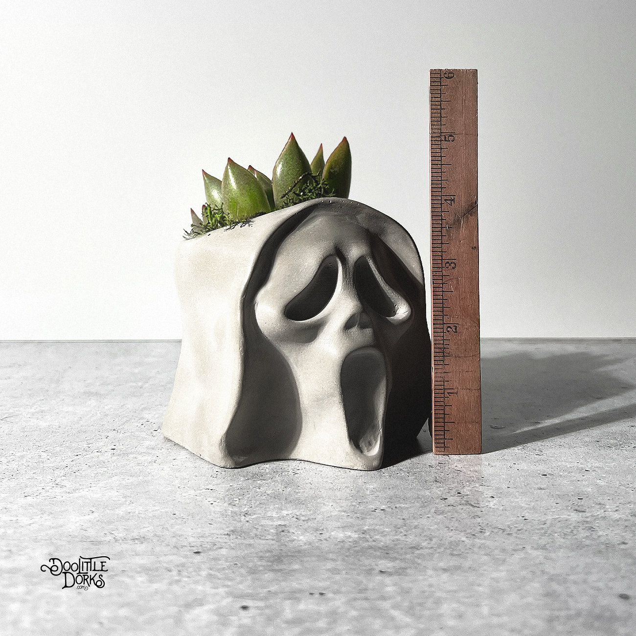 Ghost Face Scream Concrete Planter - Desk Planter