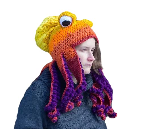 Yellow and Purple Octopus Hat for Halloween