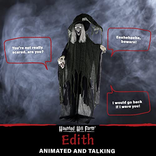 Talking Witch Prop with Rotating Body for Halloween