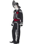 Smiffys Adult men's Day of the Dead Senor Bones Costume, Jacket, trousers, Mock Shirt and Hat, Day of the Dead, Halloween, Black, M - Size 38-40