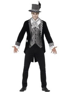 Smiffys Deluxe Dark Hatter Costume, Black with Jacket, Mock Shirt & Top Hat, Halloween Twisted Fairytale Fancy Dress, Adult Dress Up Costumes