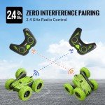 SGILE RC Stunt Car Toys, Direct Charge Remote Control Car with 2 Sided 360 Rotation Gifts for Boys Girls Kids Age 6+, Green