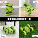 SGILE RC Stunt Car Toys, Direct Charge Remote Control Car with 2 Sided 360 Rotation Gifts for Boys Girls Kids Age 6+, Green