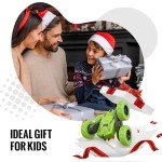 SGILE RC Stunt Car Toys, Direct Charge Remote Control Car with 2 Sided 360 Rotation Gifts for Boys Girls Kids Age 6+, Green