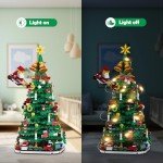 2024 Advent Calendar, Christmas Tree Building Block Set with LED String Lights, 24-Day Christmas Countdown Calendar, Christmas Home Decoration, Toy Gift Box for Boys and Girls, Educational Toy