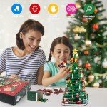 2024 Advent Calendar, Christmas Tree Building Block Set with LED String Lights, 24-Day Christmas Countdown Calendar, Christmas Home Decoration, Toy Gift Box for Boys and Girls, Educational Toy