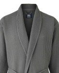 THE SAVILE ROW COMPANY LONDON Men's Lightweight Soft Cotton Waffle Kimono Bathrobe Dressing Gown - Charcoal Grey - X-Large